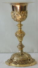 Antique solid silver gilt French Baroque Chalice